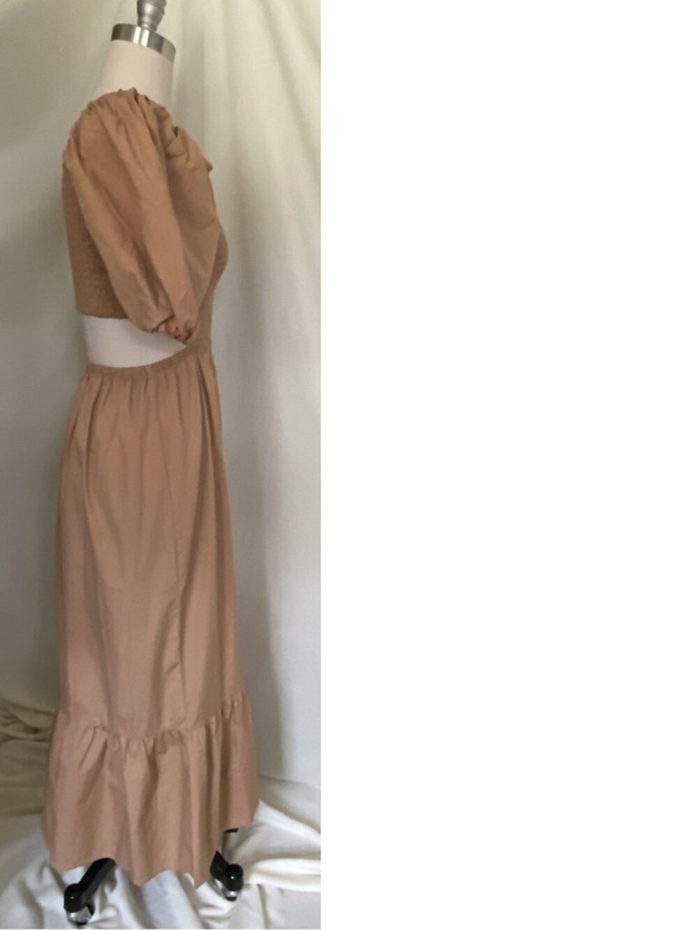 Anthropologie Faithfull Smocked Cut-Out Midi Dress new with tag - Picture 9 of 10